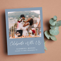 Budget Photo Dusty Blue Wedding Invitation de réce