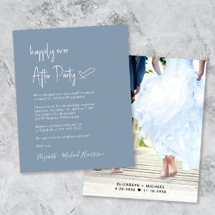 Papier Budget Photo Dusty Blue Wedding Invitation de réce