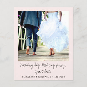 Papier Budget Photo Elopement Mariage rose Faire-part