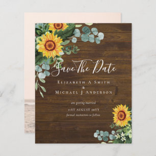 Papier BUDGET Photo Enregistrer Date Rustique SUNFLOWERS 