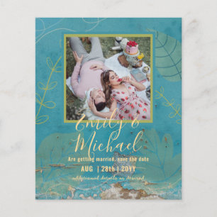 Papier Budget Photo Enregistrer la date Mariage Abstrait
