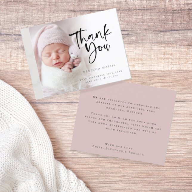 Papier Budget Photo Girl Merci annonce de naissance (Créateur téléchargé)