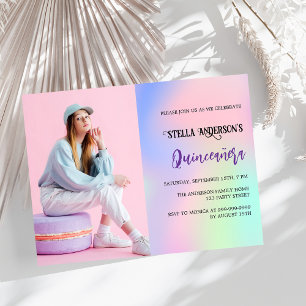 Papier Budget photo holographique rose violet Quinceanera