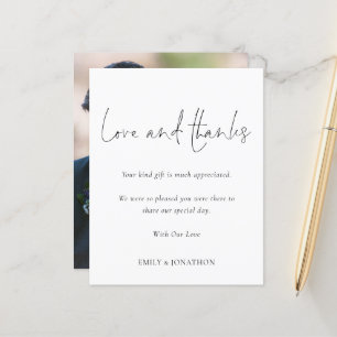 Papier Budget Photo Mariage Love and Thanks Script