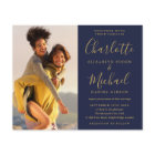 Budget Photo Mariage Marine Bleu Et Gold Invitatio