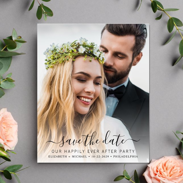Papier Budget Photo Mariage Réception Enregistrer La Date (Créateur téléchargé)