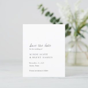 Papier Budget photo minimaliste Mariage Enregistrer la da