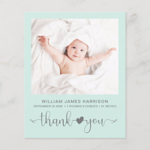 Papier Budget Photo Mint Baby Faire-part de naissance