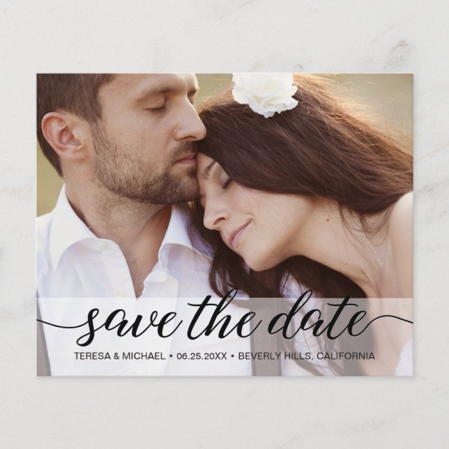 Papier Budget Photo moderne Enregistrer le script Date Ma (Devant)