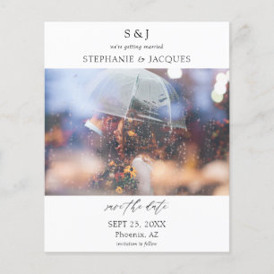 Papier Budget Photo Moderne Monogramme Enregistrer la dat