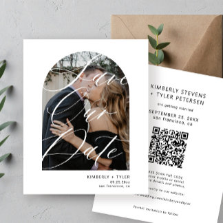Papier Budget photo moderne QR CODE mariage enregistrer l