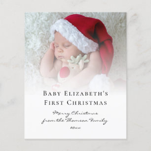 Papier Budget Photo Overlay Baby First Christmas Card
