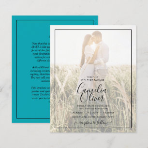 Papier Budget Photo Overlay Blue Mariage Turquoise Invita