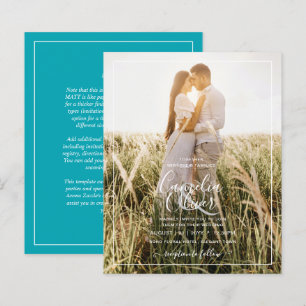 Papier Budget Photo Overlay Blue Mariage Turquoise Invita