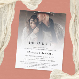 Papier Budget Photo Overlay Bohemian Engagement Party