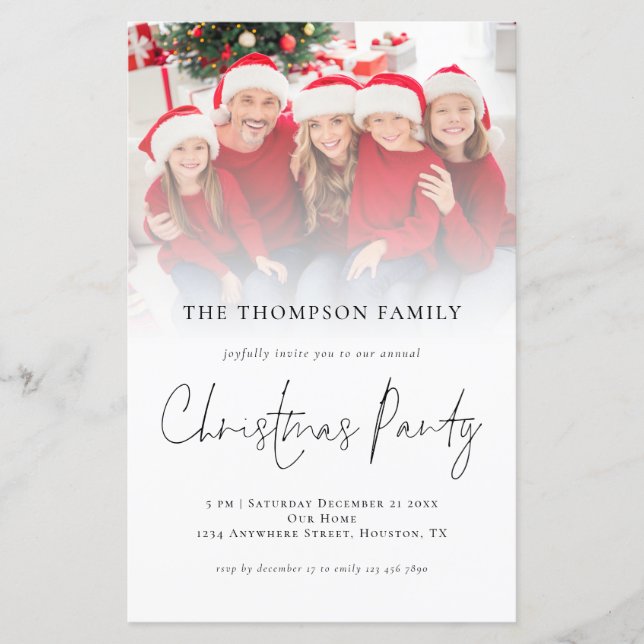 Papier BUDGET Photo Overlay Fête de Noël Invitation (Devant)