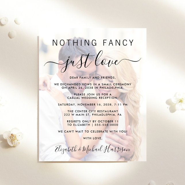 Papier Budget Photo Overlay Mariage Réception Invitation (An affordable invitation without compromising on quality or design)