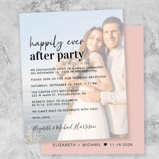 Papier Budget Photo Overlay Mariage Réception Invitation (Créateur téléchargé)