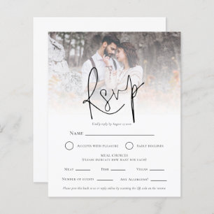 Papier Budget Photo Overlay QR Repas Choix Mariage RSVP