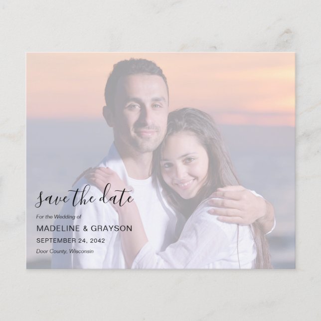 Papier Budget Photo Overlay Script Mariage de script Enre (Devant)