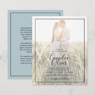 Papier BUDGET Photo Overlay Sea Glass Sage Wedding Invite