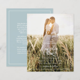 Papier BUDGET Photo Overlay Sea Glass Sage Wedding Invite
