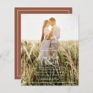 Papier BUDGET Photo Overlay Terracotta Mariage Invitation