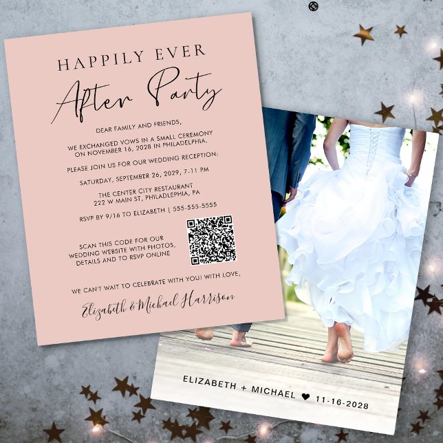 Papier Budget Photo QR Code Mariage Réception Invitation (Your love story deserves a grand celebration!)