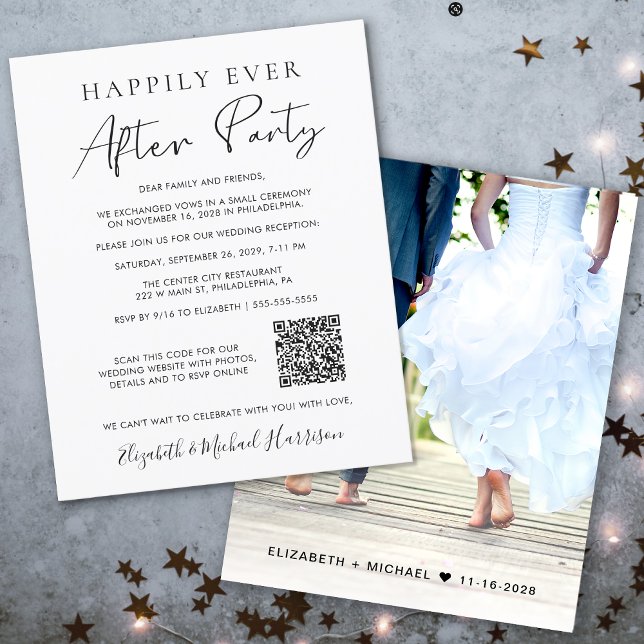 Papier Budget Photo QR Code Mariage Réception Invitation (Your love story deserves a grand celebration!)