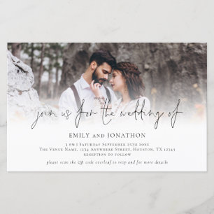 Papier Budget Photo QR Code Rejoignez-nous Faire-part de 