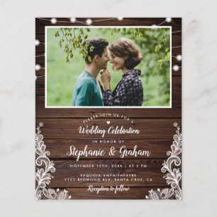 Papier Budget Photo Rustique Chaîne Lumières & Mariage de