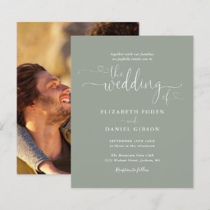 Papier Budget Photo Sage Coeurs verts Invitation de maria