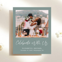 Budget Photo Sage Vert Mariage Accueil Invitation