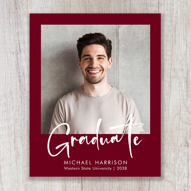 Papier Budget Photo Script Graduation Announcement (Budget Photo Script Graduation Announcement)