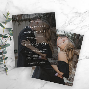 Papier Budget photo superposé faire-part de mariage moder
