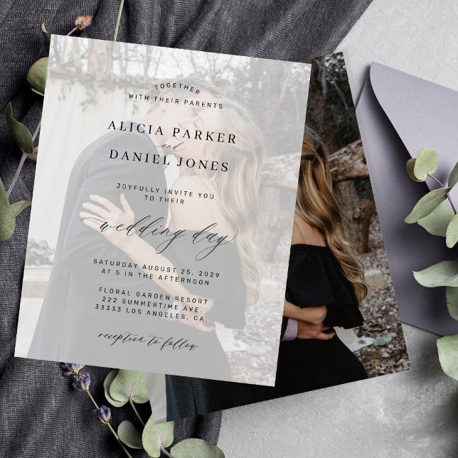 Papier Budget photo superposé faire-part de mariage moder (Créateur téléchargé)