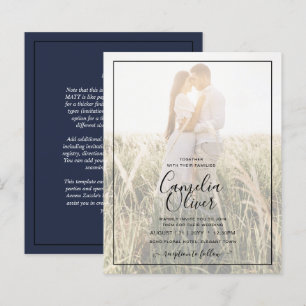 Papier BUDGET Photo superposition Marine MARIAGE Bleu Inv