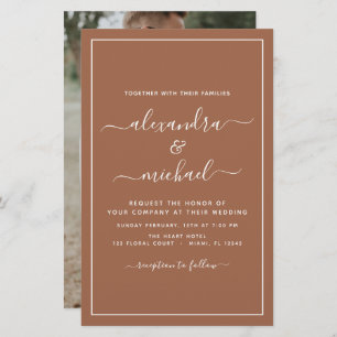 Papier Budget Photo Terracotta Boho Mariage Simple