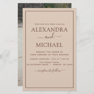 Papier Budget Photo Terracotta Boho Mariage Simple