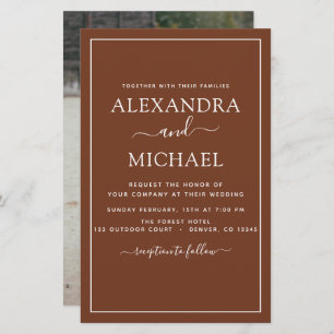 Papier Budget Photo Terracotta Boho Mariage Simple