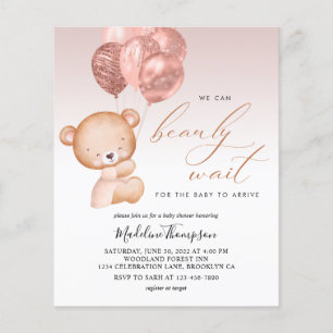 Papier BUDGET Pink Balloon Nous Pouvons Presque Attendre 