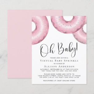 Papier Budget Pink Donuts Virtual Baby Sprinkle Invitatio