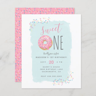 Papier Budget Pink Doughnut Parsemer Doux 1er anniversair