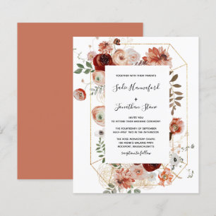 Papier Budget Pink Terracotta Faire-part de mariage Flora