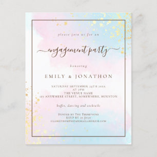 Papier BUDGET   Pink Turquoise Watercolor