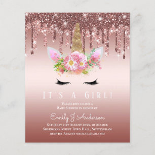 Papier BUDGET Pink Unicorn Baby shower Parties scintillan