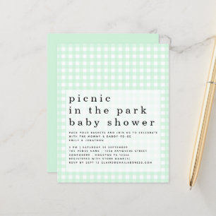 Papier Budget Pique-nique Parc Baby shower Green En vichy