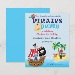 Papier Budget Pirates Anniversaire de enfant Party Invita