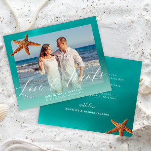 Papier Budget plage mariage personnalisé photo merci