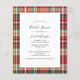 Papier Budget Plaid Rustic Bridal Show Invitation